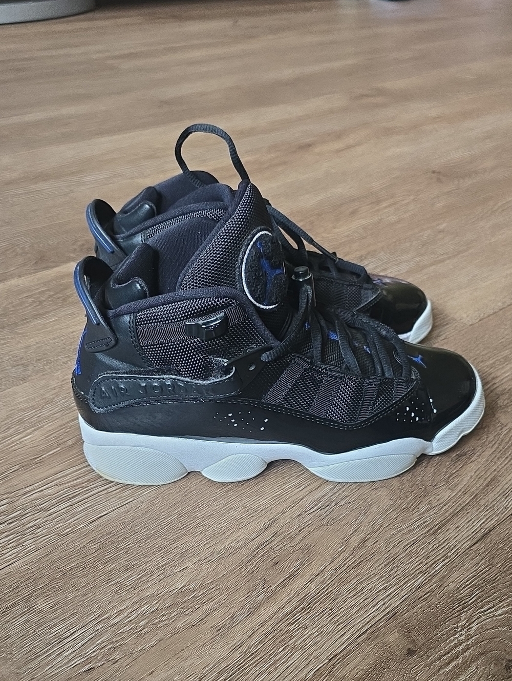 Air Jordan Young Black and White High-Top Sneakers